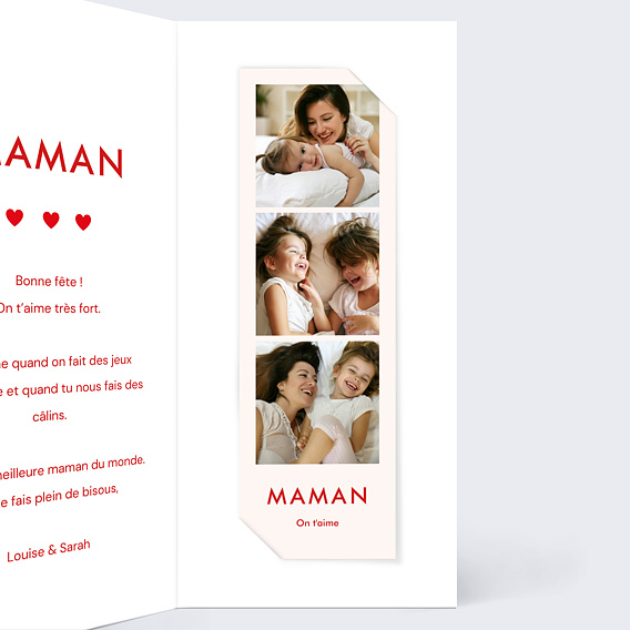 Carte fête des mères 1001 Cœurs Intérieur Droit