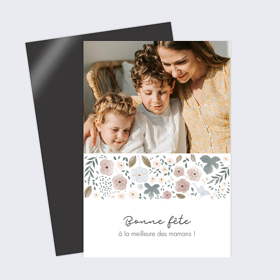 Carte fête des mères Frise Fleurie