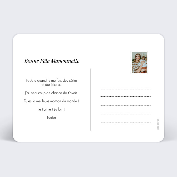 Carte fête des mères Photos Mémorables Verso