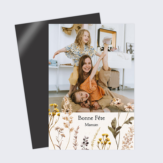 Carte fête des mères Bouquet Fleurs Séchées