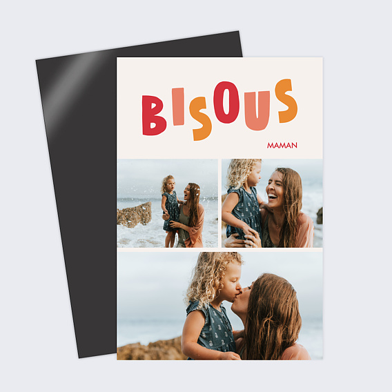 Carte fête des mères Bisous bisous