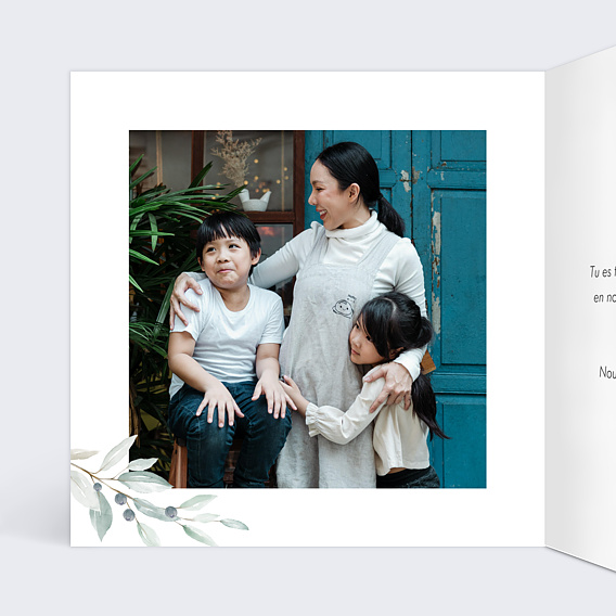 Carte fête des mères Couronne d'Olivier Intérieur Gauche