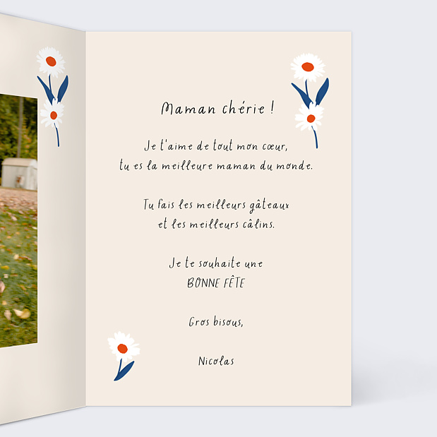 Fête des Mères Pâquerettes Intérieur Droit