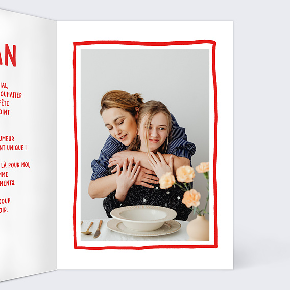 Carte fête des mères Cœur Simple Photo Intérieur Droit