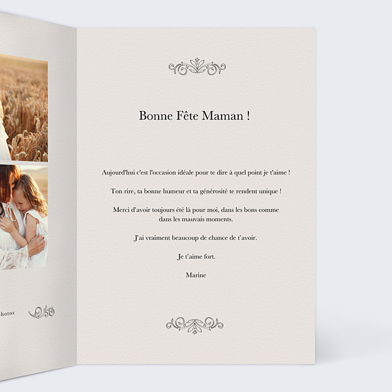 Carte fête des mères La Revue Familiale Intérieur Droit