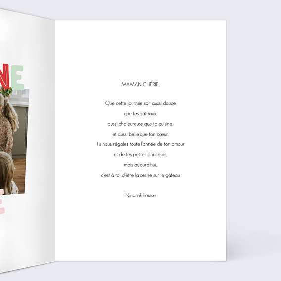 Carte fête des mères Patchwork Intérieur Droit