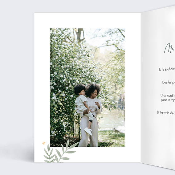 Carte fête des mères Fleurs Festives Intérieur Gauche