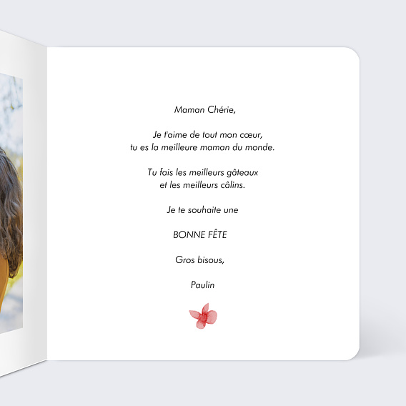Carte fête des mères Romance Intérieur Droit