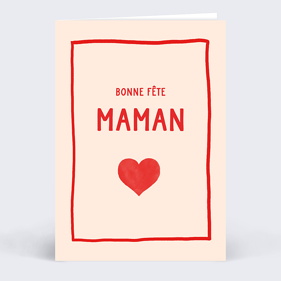 Carte fête des mères Coeur Simple