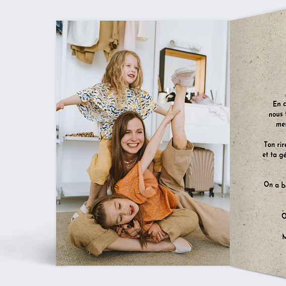 Carte fête des mères Cœur Kraft Intérieur Gauche