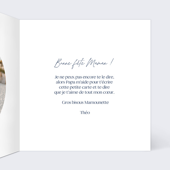 Carte fête des mères Esprit Azulejos Intérieur Droit