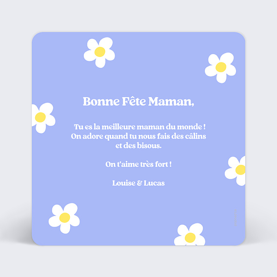 Carte fête des mères Flowers Party Verso