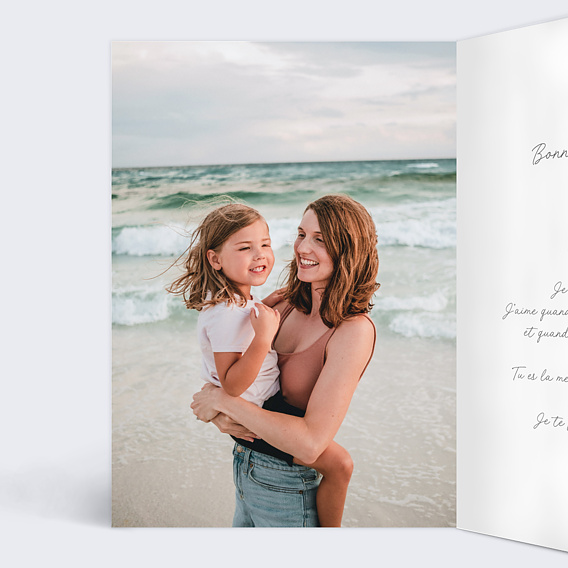 Carte fête des mères Portrait en aquarelle Intérieur Gauche