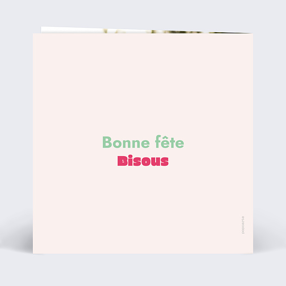 Carte fête des mères Portrait en figurine Verso