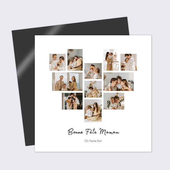 Carte fête des mères Pêle-Mêle Coeur