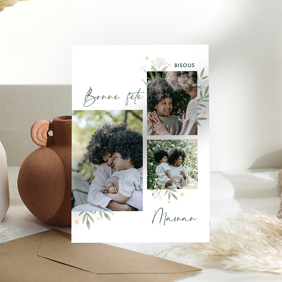 Carte fête des mères Fleurs Festives Après 1