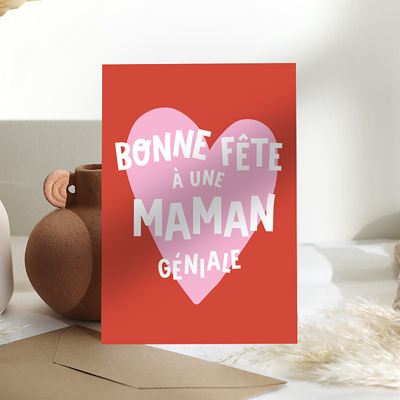 Carte fête des mères Maman Géniale