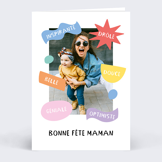 Carte fête des mères Éclats de couleur Recto