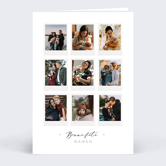 Carte fête des mères Pêle-Mêle Polaroid Recto