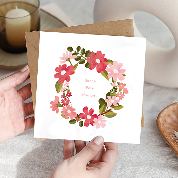 Carte fête des mères Couronne de Bégonias Après 1