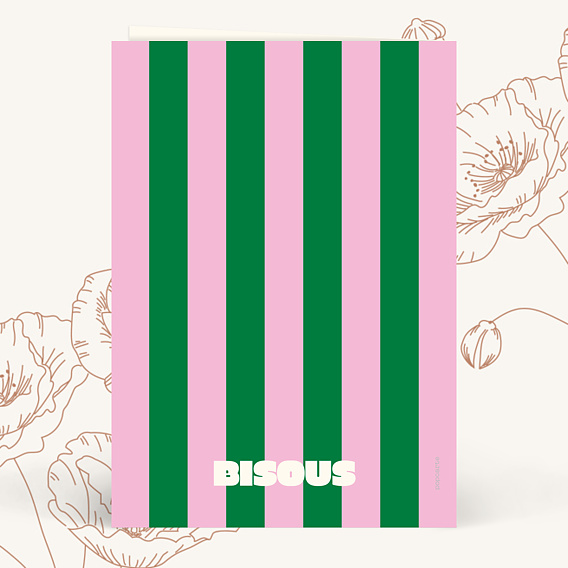 Carte fête des mères Rayures d'amour Verso