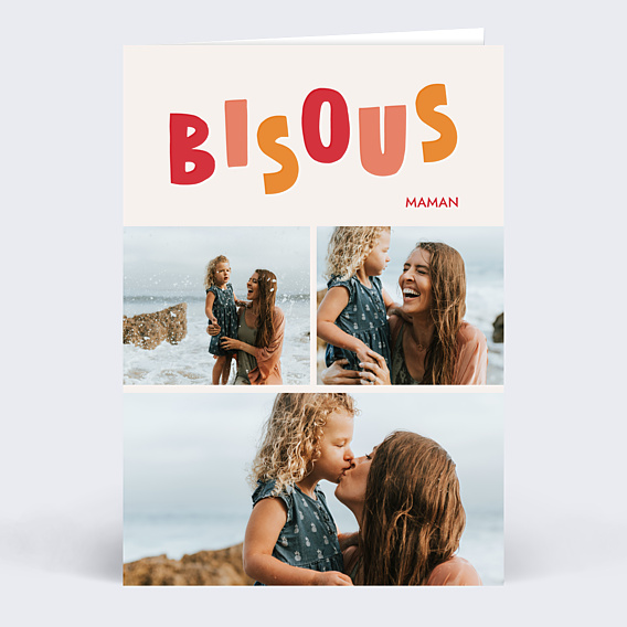 Carte fête des mères Bisous bisous