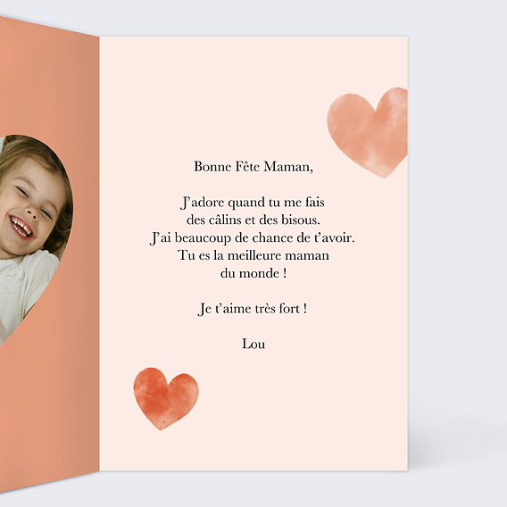 Carte fête des mères Éclats de Coeurs Intérieur Droit