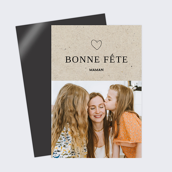 Carte fête des mères Cœur Kraft