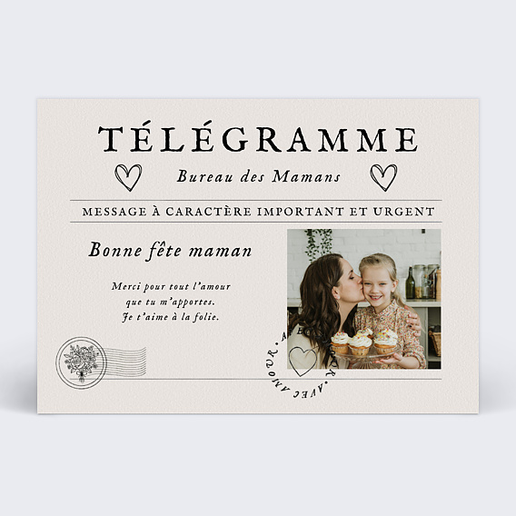 Carte fête des mères Télégramme