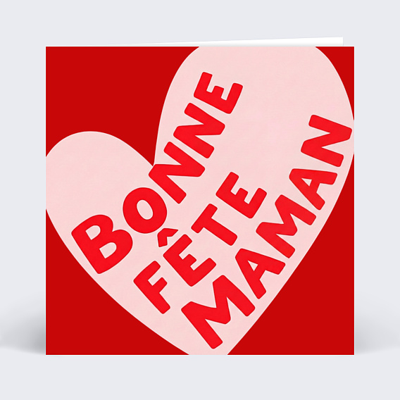 Carte fête des mères Typo coeur