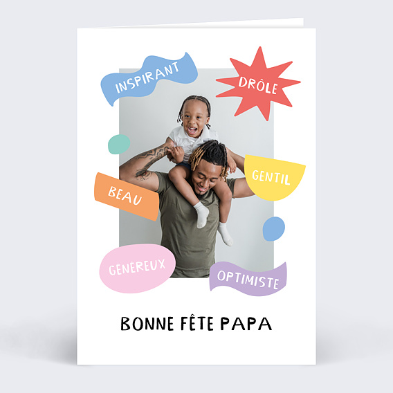 Carte fête des pères Formes de Couleur