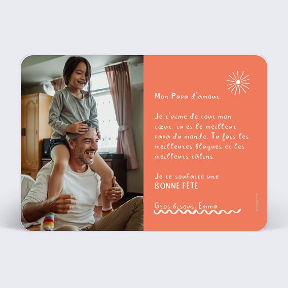 Carte fête des pères Bonne Fête Colorée Verso