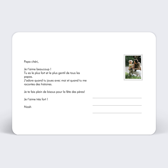 Carte fête des pères Fête Postale Verso