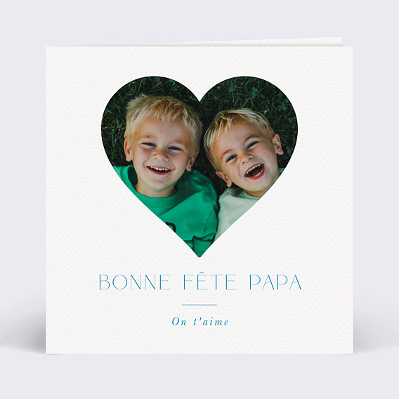 Carte fête des pères Cadre Coeur Recto