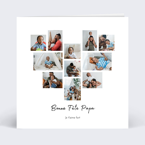 Carte fête des pères Pêle-Mêle Coeur Recto