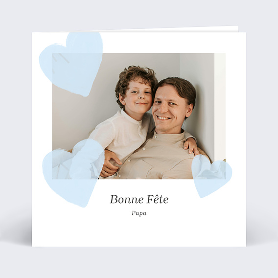 Carte fête des pères Voile de Cœurs Recto