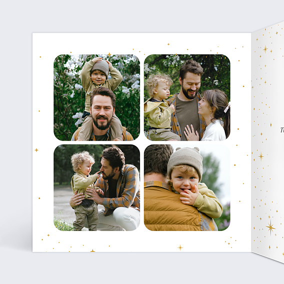 Carte fête des pères Papa Étoilé Intérieur Gauche