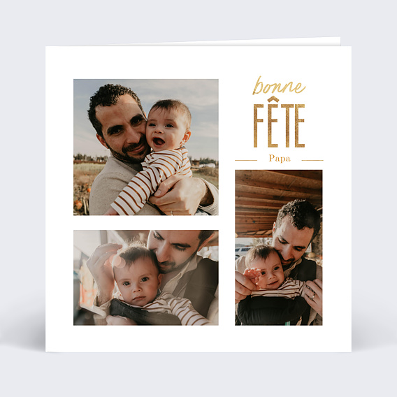 Carte fête des pères Jeu Typographique Recto