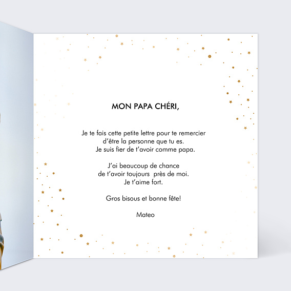 Carte fête des pères Pétillant Intérieur Droit