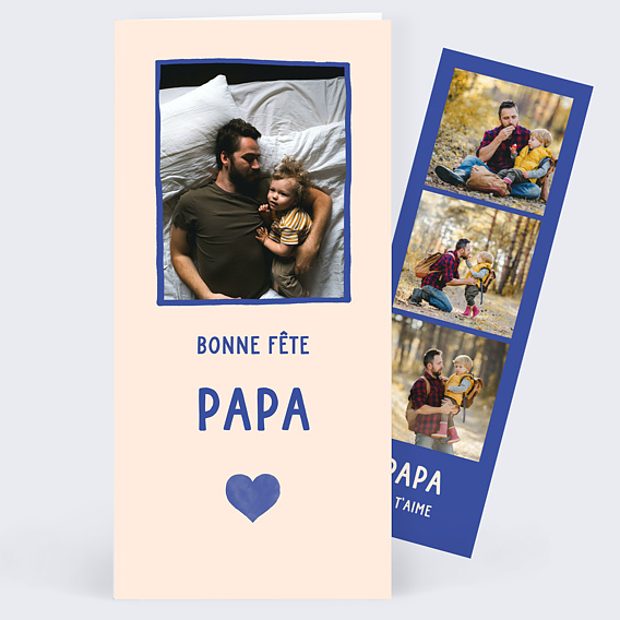 Carte fête des pères Coeur Simple Recto