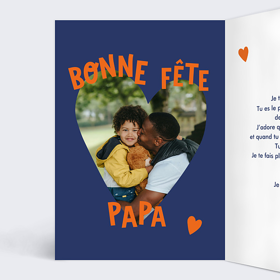 Carte fête des pères Papa Génial Intérieur Gauche