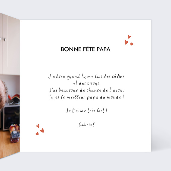 Carte fête des pères Chouette Papa Intérieur Droit
