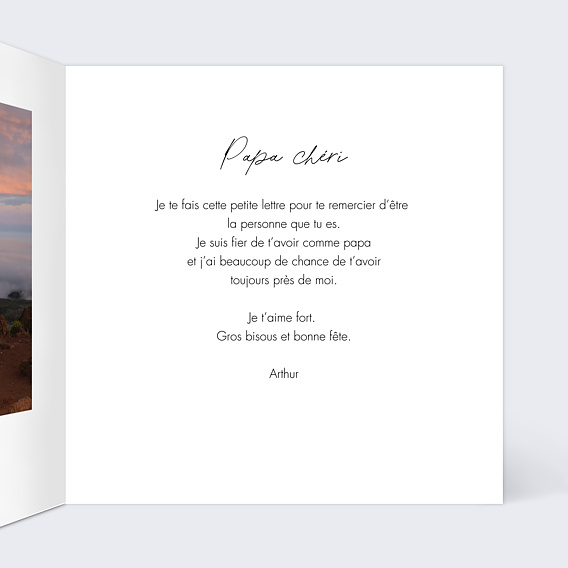 Carte fête des pères Pastille Intérieur Droit