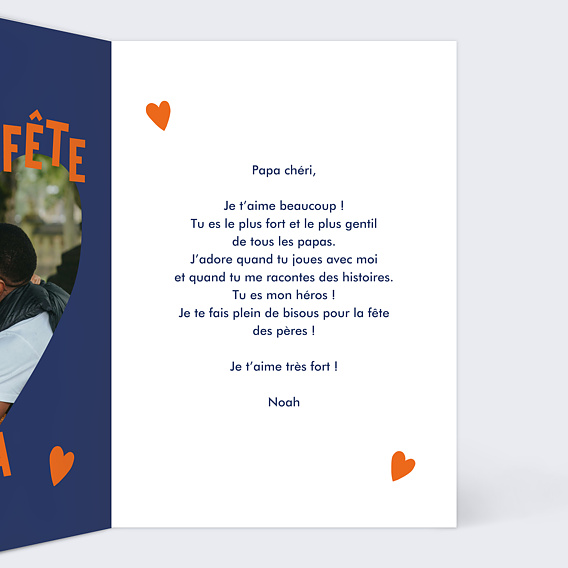 Carte fête des pères Papa Génial Intérieur Droit