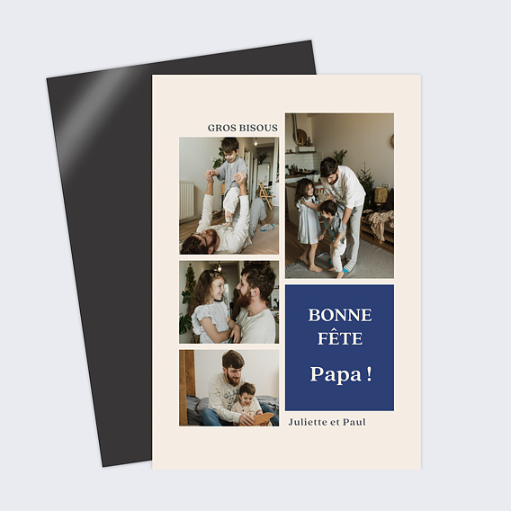 Carte fête des pères Joli Bleu Après 1