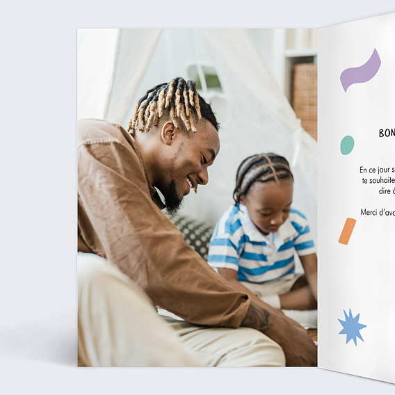 Carte fête des pères Formes de Couleur Intérieur Gauche