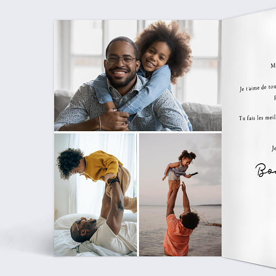 Carte fête des pères Mon papa Intérieur Gauche