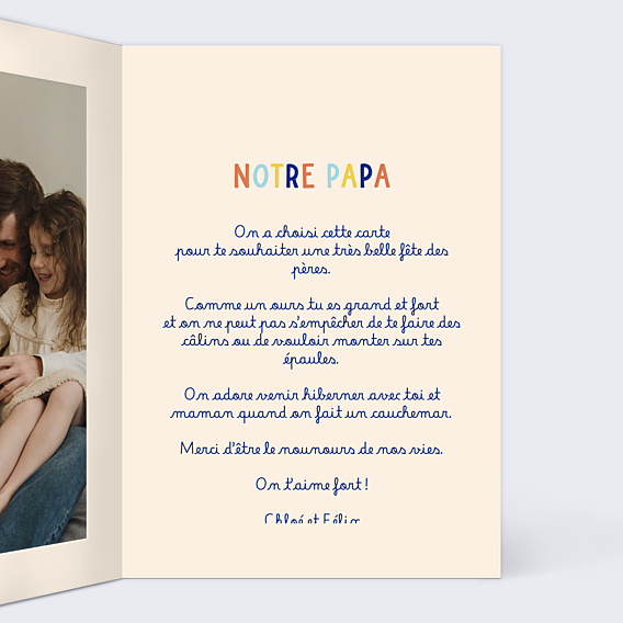 Fête des Pères Papa ours