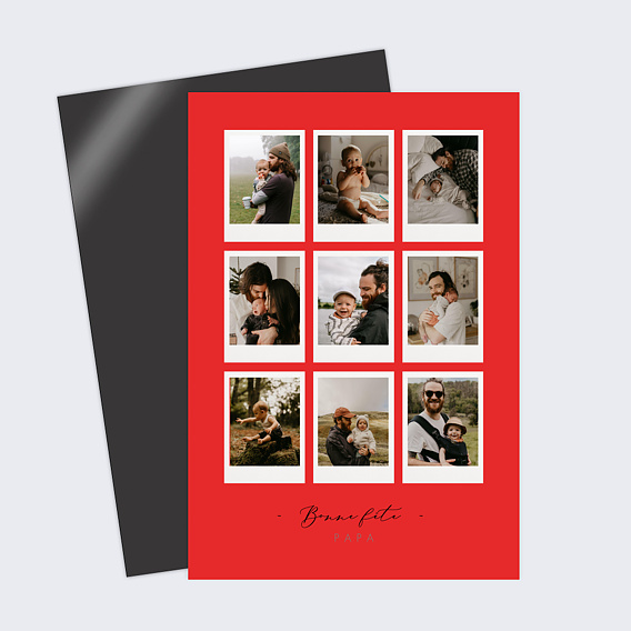 Carte fête des pères Pêle-Mêle Polaroid Recto