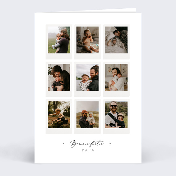 Carte fête des pères Pêle-Mêle Polaroid Recto
